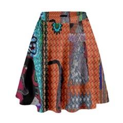 Cats High Waist Skirt by LW41021