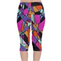 Abstract Velvet Capri Leggings  View2