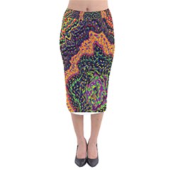 Goghwave Velvet Midi Pencil Skirt by LW41021