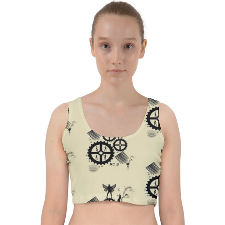 Angels Velvet Racer Back Crop Top