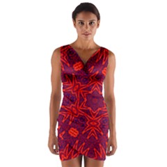 Red Rose Wrap Front Bodycon Dress by LW323