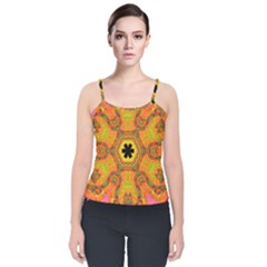 Sassafras Velvet Spaghetti Strap Top by LW323