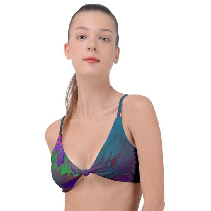 Evening Bloom Knot Up Bikini Top