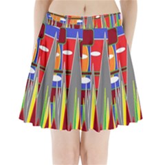 Forrest Sunset Pleated Mini Skirt by LW323