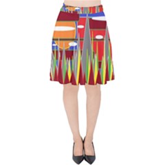 Forrest Sunset Velvet High Waist Skirt by LW323