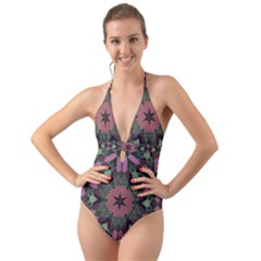 Tropical Island Halter Cut-out One Piece Swimsuit by LW323