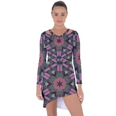 Tropical Island Asymmetric Cut-out Shift Dress by LW323