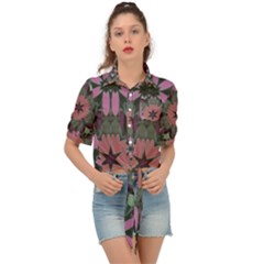 Tropical Island Tie Front Shirt  by LW323