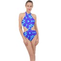 Blueberry Halter Side Cut Swimsuit View1