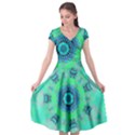 Blue green  Twist Cap Sleeve Wrap Front Dress View1