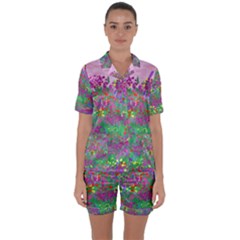 Bay Garden Satin Short Sleeve Pajamas Set by LW323