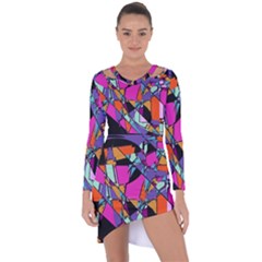 Abstract 2 Asymmetric Cut-out Shift Dress by LW323