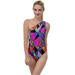 Abstract 2 To One Side Swimsuit by LW323