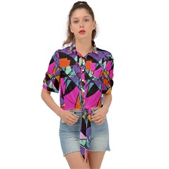 Abstract 2 Tie Front Shirt  by LW323