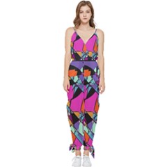 Abstract 2 Sleeveless Tie Ankle Jumpsuit by LW323