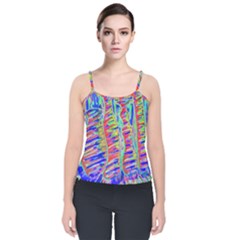 Vibrant-vases Velvet Spaghetti Strap Top by LW323