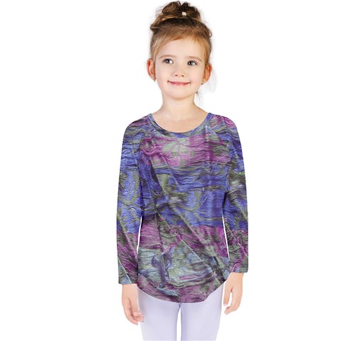 Warp And Weft Kids  Long Sleeve Tee by kaleidomarblingart