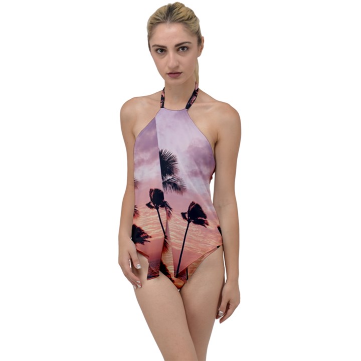 Palm Trees Go with the Flow One Piece Swimsuit