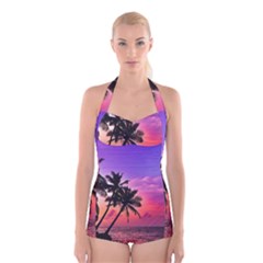 Ocean Paradise Boyleg Halter Swimsuit  by LW323