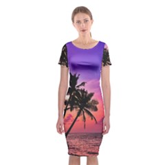 Ocean Paradise Classic Short Sleeve Midi Dress by LW323