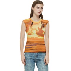 Sunset Beauty Women s Raglan Cap Sleeve Tee by LW323