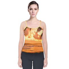 Sunset Beauty Velvet Spaghetti Strap Top by LW323