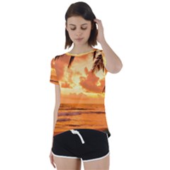 Sunset Beauty Short Sleeve Foldover Tee by LW323