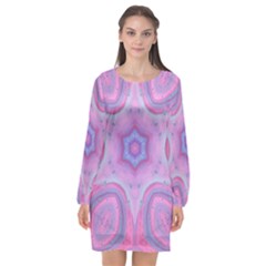 Cotton Candy Long Sleeve Chiffon Shift Dress  by LW323