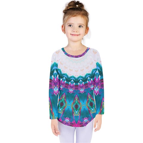 Peacock Kids  Long Sleeve Tee by LW323