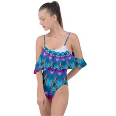 Peacock Drape Piece Swimsuit by LW323