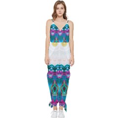 Peacock Sleeveless Tie Ankle Jumpsuit by LW323