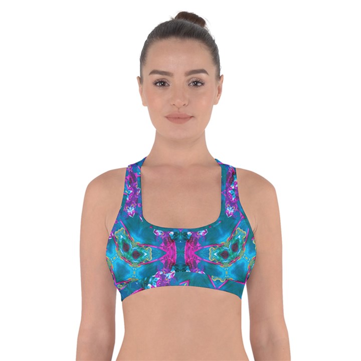 Peacock2 Cross Back Sports Bra