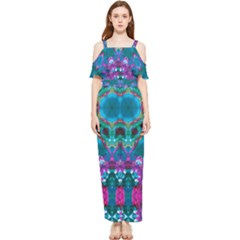 Peacock2 Draped Sleeveless Chiffon Jumpsuit by LW323