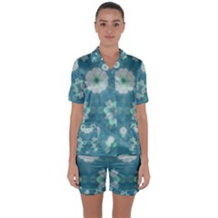 Softpetals Satin Short Sleeve Pajamas Set by LW323