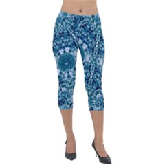 Blue Heavens Lightweight Velour Capri Leggings  by LW323