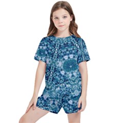 Blue Heavens Kids  Tee And Sports Shorts Set by LW323