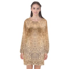 Sparkle Long Sleeve Chiffon Shift Dress  by LW323