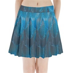 Feathery Blue Pleated Mini Skirt by LW323