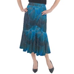 Feathery Blue Midi Mermaid Skirt by LW323