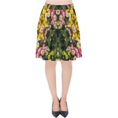 Springflowers Velvet High Waist Skirt by LW323