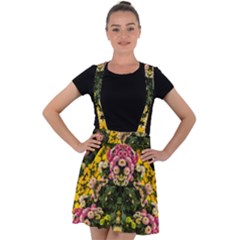 Springflowers Velvet Suspender Skater Skirt by LW323