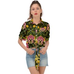 Springflowers Tie Front Shirt  by LW323