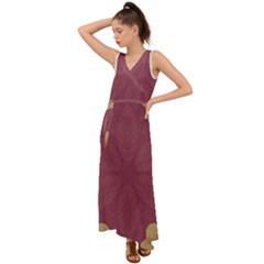 Misty Rose V-neck Chiffon Maxi Dress by LW323