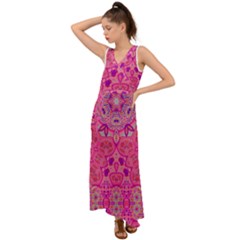 Pinkstar V-neck Chiffon Maxi Dress by LW323