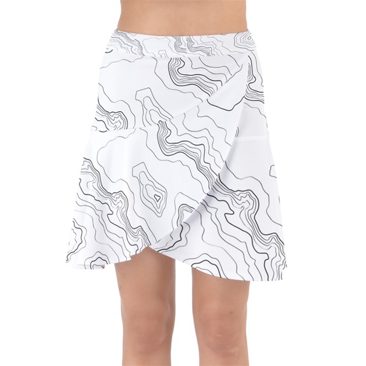 Topography map Wrap Front Skirt