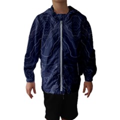 Blue Topography Kids  Hooded Windbreaker by goljakoff