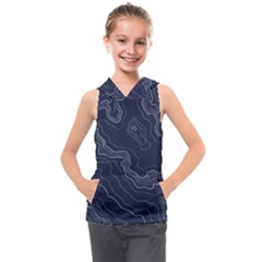 Topography Map Kids  Sleeveless Hoodie by goljakoff