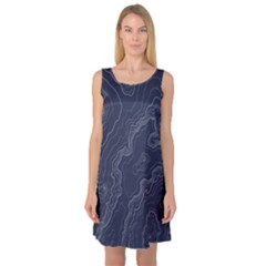 Topography Map Sleeveless Satin Nightdress by goljakoff