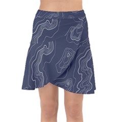 Topography Map Wrap Front Skirt by goljakoff