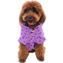 Blue butterflies at pastel pink color background Dog Coat View1